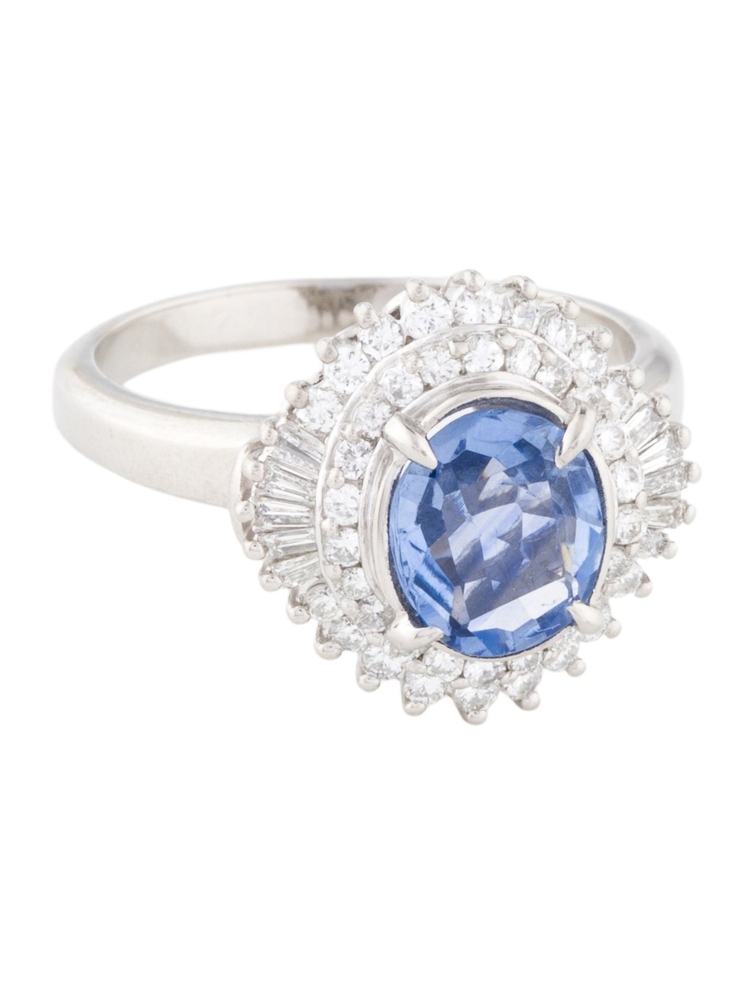 Ring Platinum 1.77ct Sapphire & Diamond Cocktail Ring