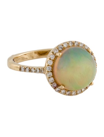 Ring 14K Opal & Diamond Ring