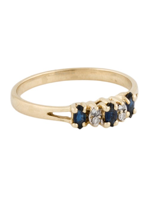 Ring 14K Sapphire & Diamond Band