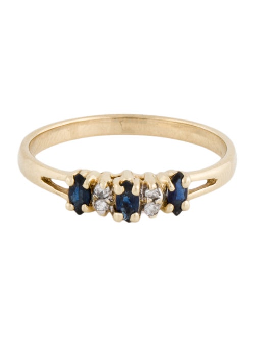 Ring 14K Sapphire & Diamond Band