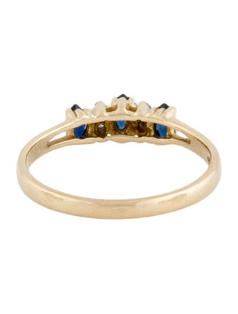 Ring 14K Sapphire & Diamond Band