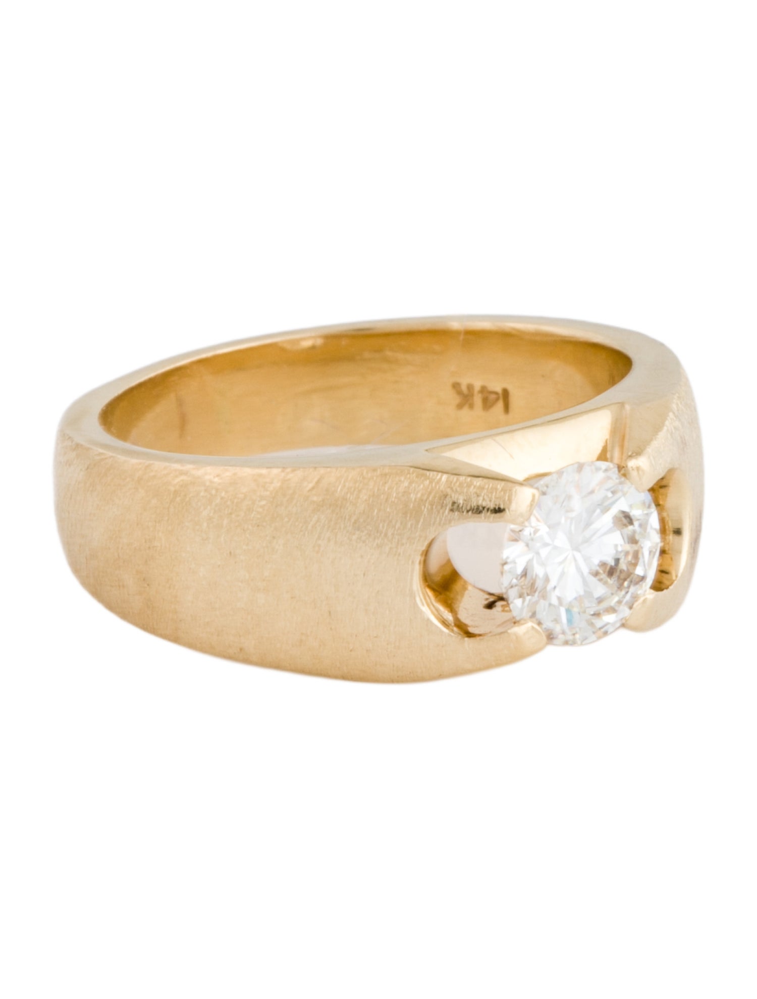 Ring 14K 1.04ct Diamond Signet