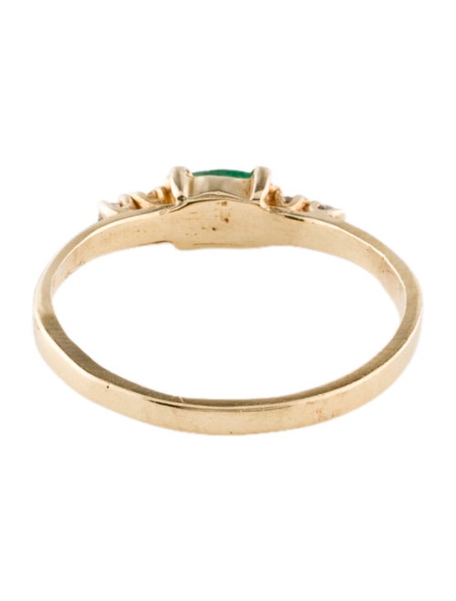 Ring 14K Emerald & Diamond Stacking Band