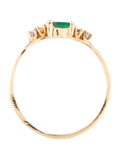 Ring 14K Emerald & Diamond Stacking Band