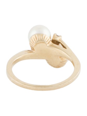 Ring 14K Pearl & Diamond Cocktail Ring