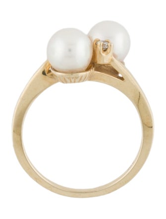 Ring 14K Pearl & Diamond Cocktail Ring