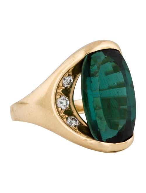 Ring 14K Tourmaline & Diamond Cocktail Ring