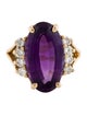 Ring 14K Amethyst & Diamond Cocktail Ring