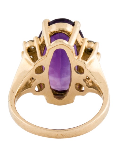 Ring 14K Amethyst & Diamond Cocktail Ring
