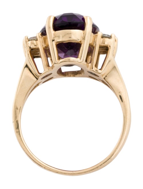 Ring 14K Amethyst & Diamond Cocktail Ring