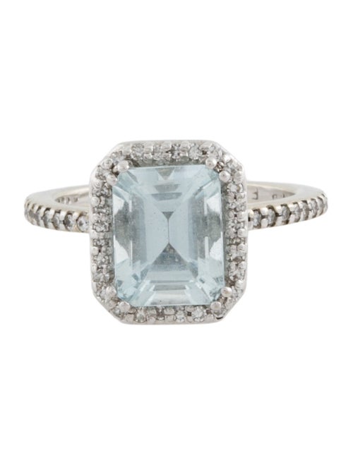 Ring 14K 2.15ct Aquamarine & Diamond Cocktail Ring