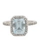 Ring 14K 2.15ct Aquamarine & Diamond Cocktail Ring