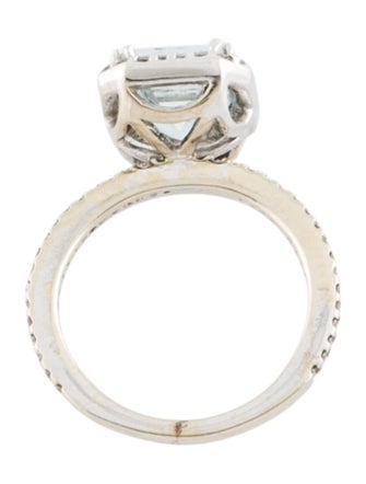 Ring 14K 2.15ct Aquamarine & Diamond Cocktail Ring