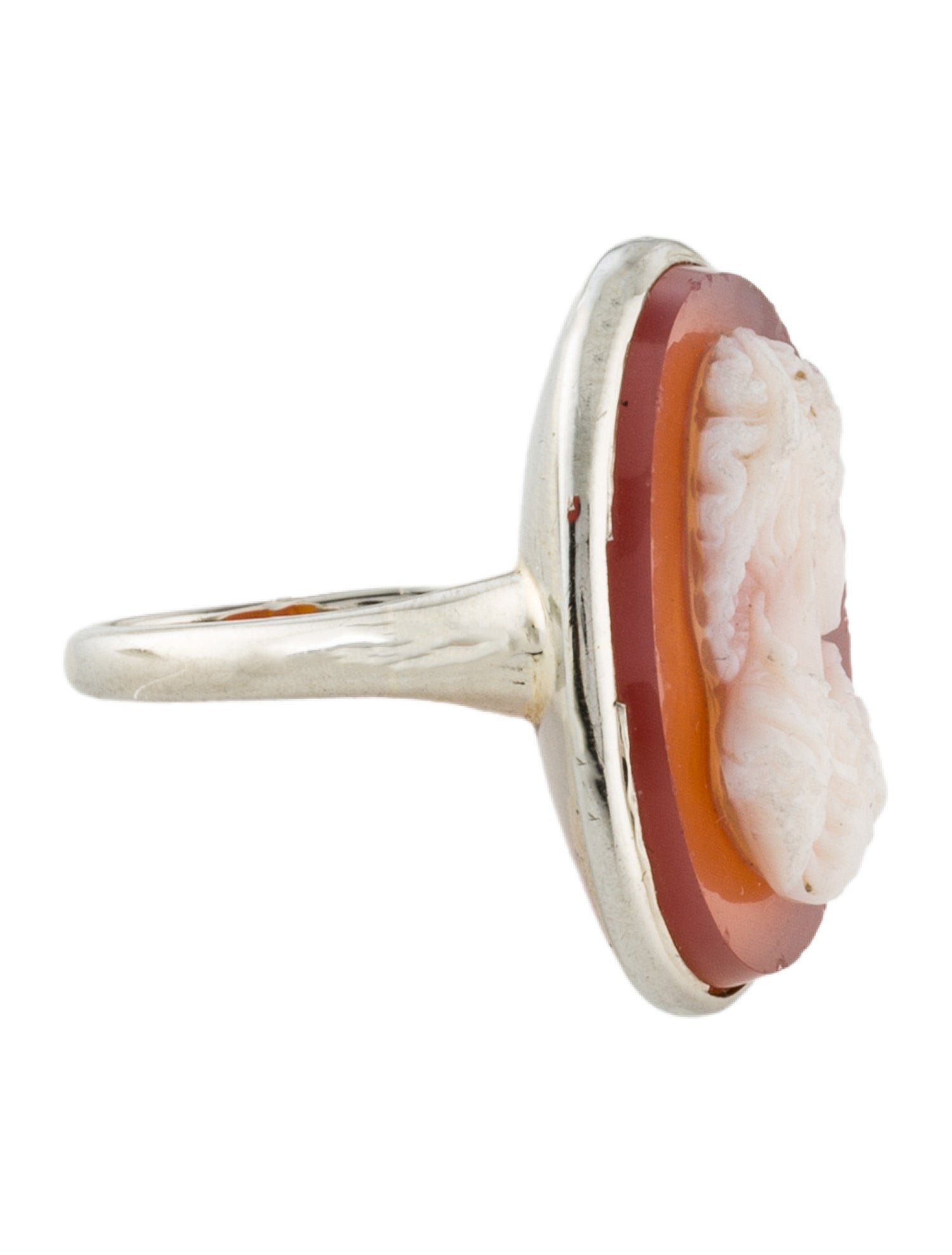 Ring 14K Shell Cameo Cocktail Ring