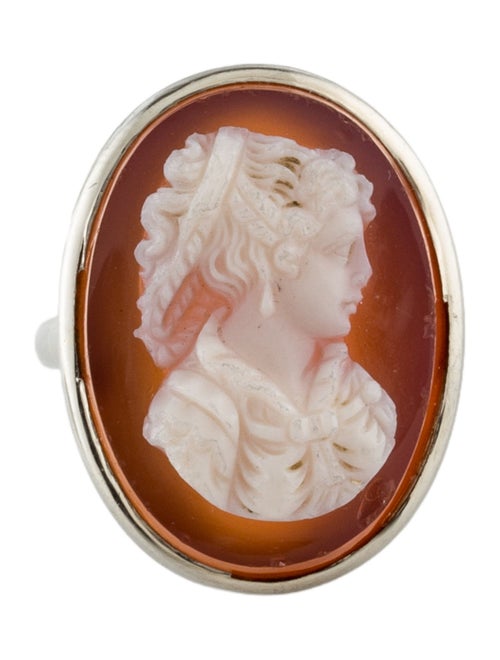 Ring 14K Shell Cameo Cocktail Ring