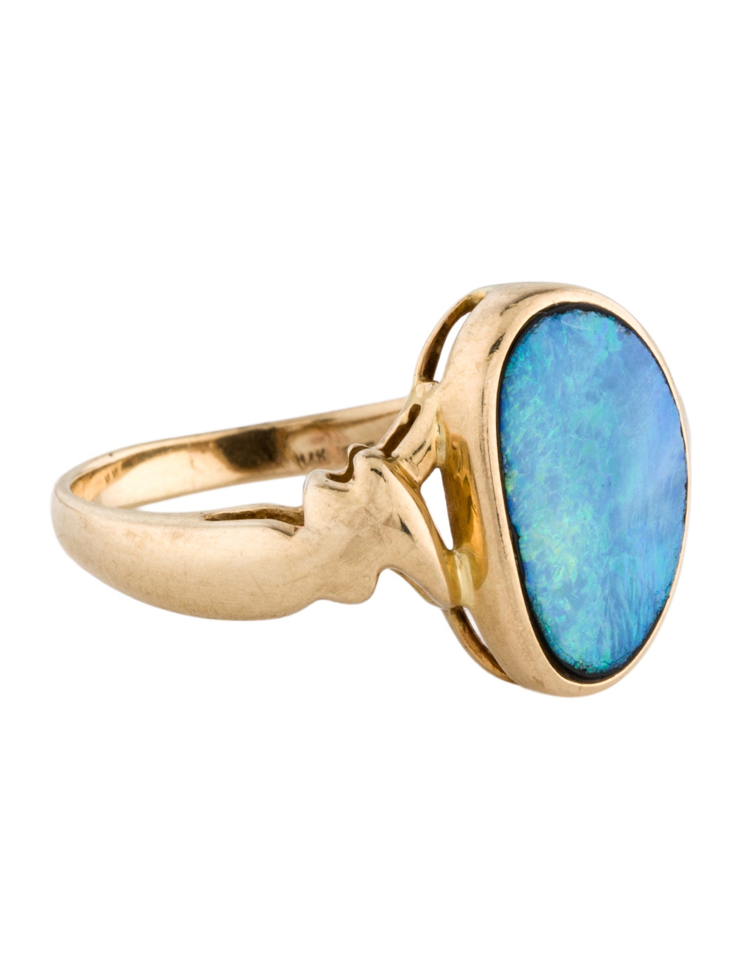 Ring 14K Opal Doublet Cocktail