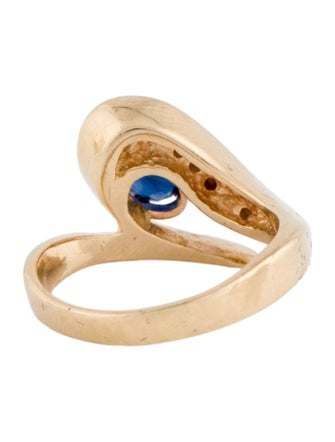 Ring 14K Sapphire & Diamond Cocktail Ring