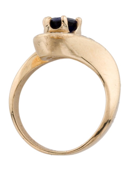 Ring 14K Sapphire & Diamond Cocktail Ring