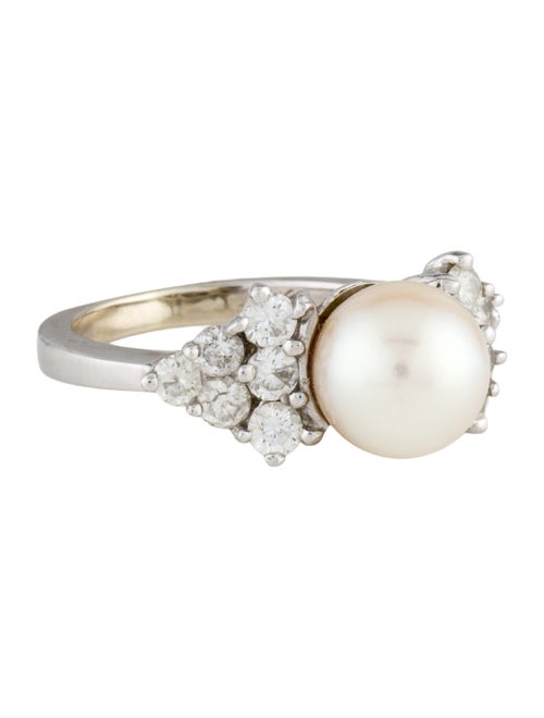 Ring 14K Pearl & Diamond Cocktail Ring
