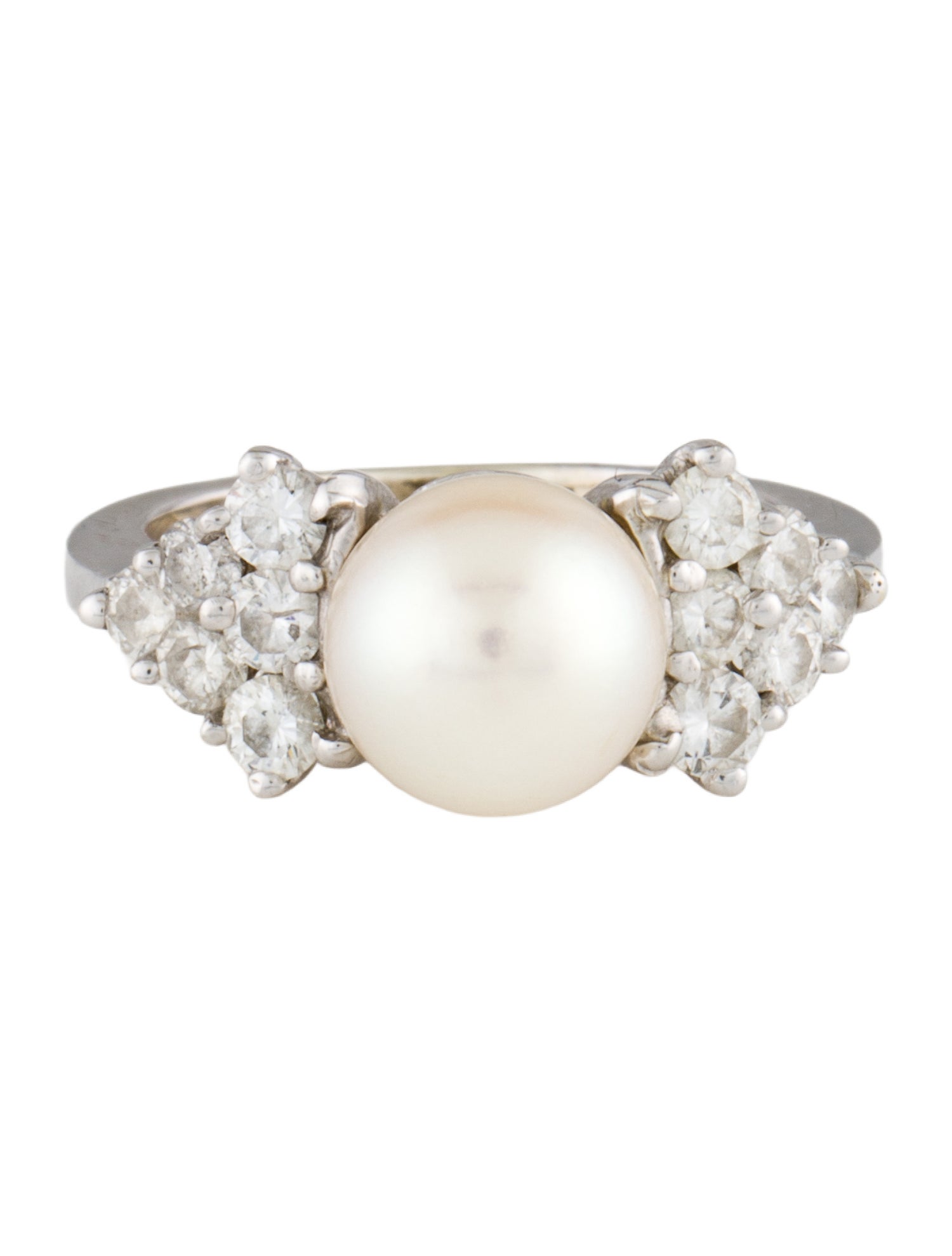 Ring 14K Pearl & Diamond Cocktail Ring
