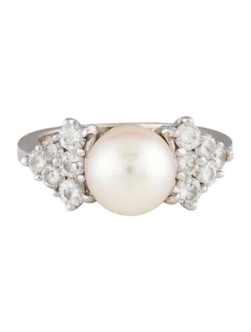 Ring 14K Pearl & Diamond Cocktail Ring