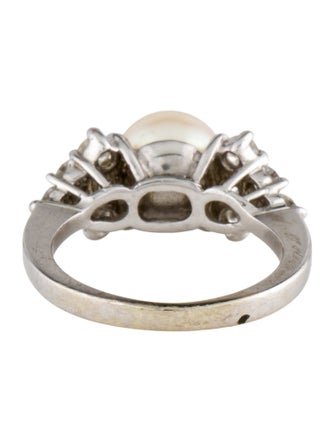 Ring 14K Pearl & Diamond Cocktail Ring