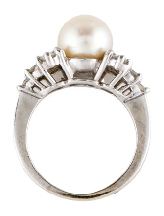 Ring 14K Pearl & Diamond Cocktail Ring