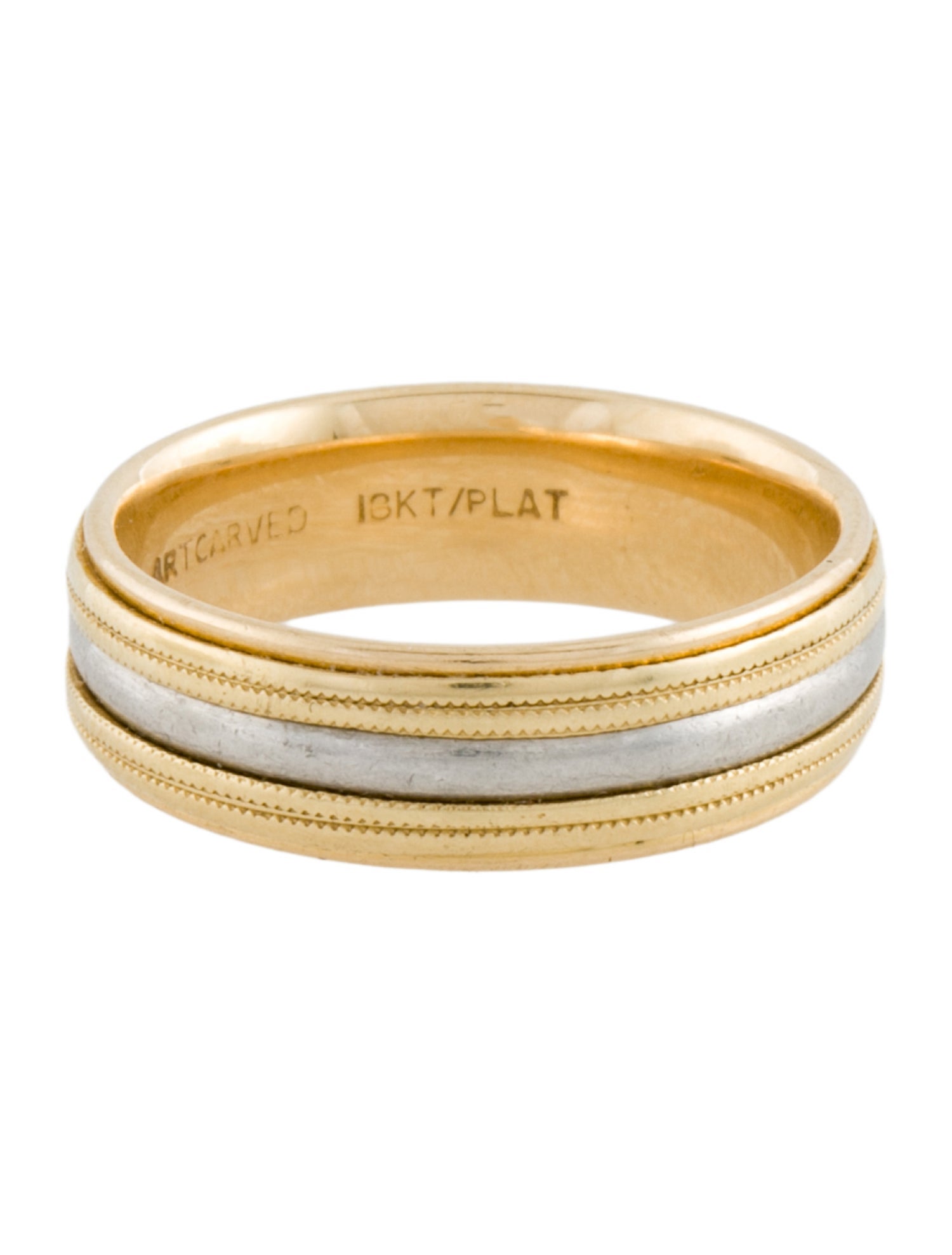 Ring Two-Tone Textured Band