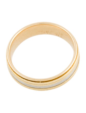 Ring Two-Tone Textured Band Ring