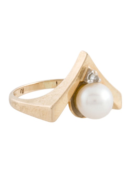 Ring 14K Pearl & Diamond Cocktail Ring