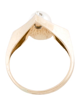 Ring 14K Pearl & Diamond Cocktail Ring