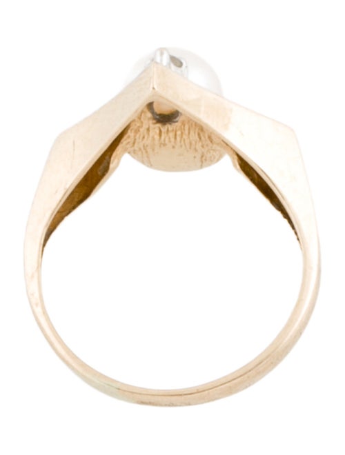 Ring 14K Pearl & Diamond Cocktail Ring