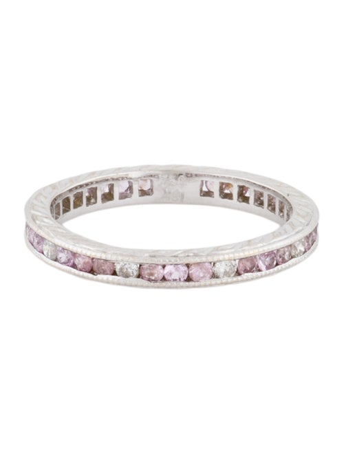 Ring 18K Pink Sapphire & Diamond Eternity Band
