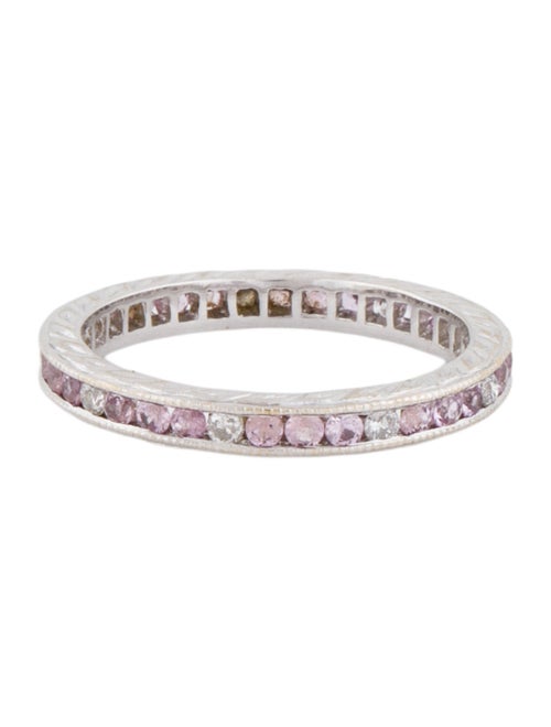 Ring 18K Pink Sapphire & Diamond Eternity Band