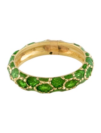 Ring 18K Enamel Textured Band