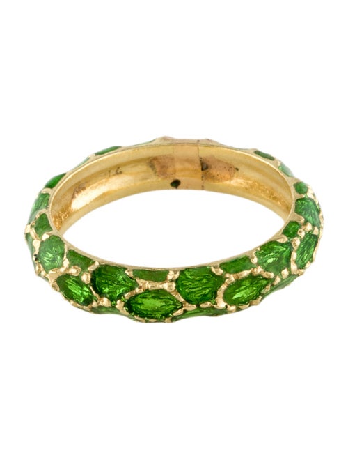Ring 18K Enamel Textured Band