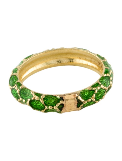 Ring 18K Enamel Textured Band