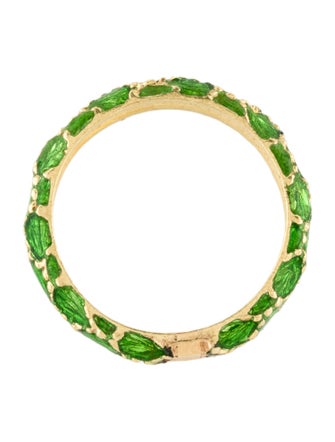 Ring 18K Enamel Textured Band