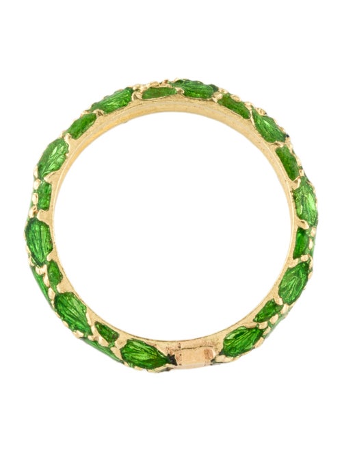 Ring 18K Enamel Textured Band