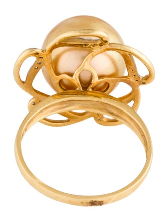 Ring 18K Pearl & Diamond Cocktail Ring
