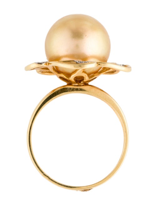 Ring 18K Pearl & Diamond Cocktail Ring