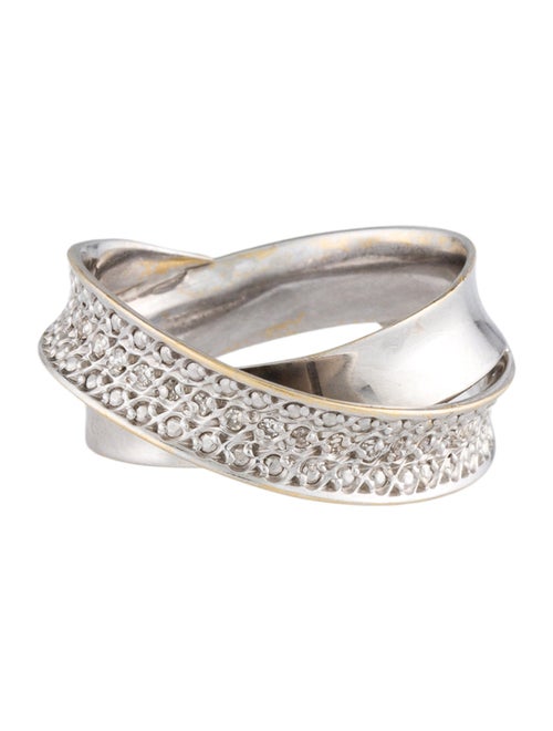 Ring 18K Diamond Crossover Cocktail Ring