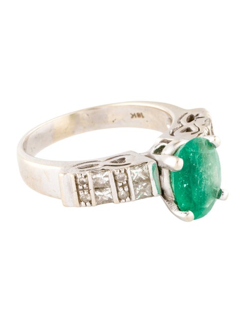 Ring 18K 1.98ct Emerald & Diamond Cocktail Ring
