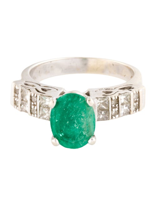 Ring 18K 1.98ct Emerald & Diamond Cocktail Ring