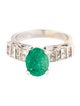 Ring 18K 1.98ct Emerald & Diamond Cocktail Ring