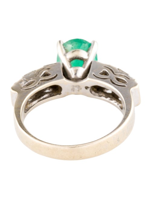 Ring 18K 1.98ct Emerald & Diamond Cocktail Ring