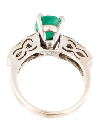 Ring 18K 1.98ct Emerald & Diamond Cocktail Ring