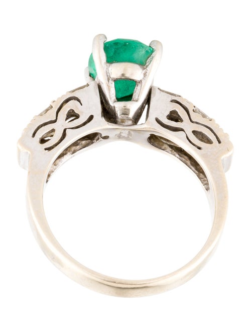 Ring 18K 1.98ct Emerald & Diamond Cocktail Ring