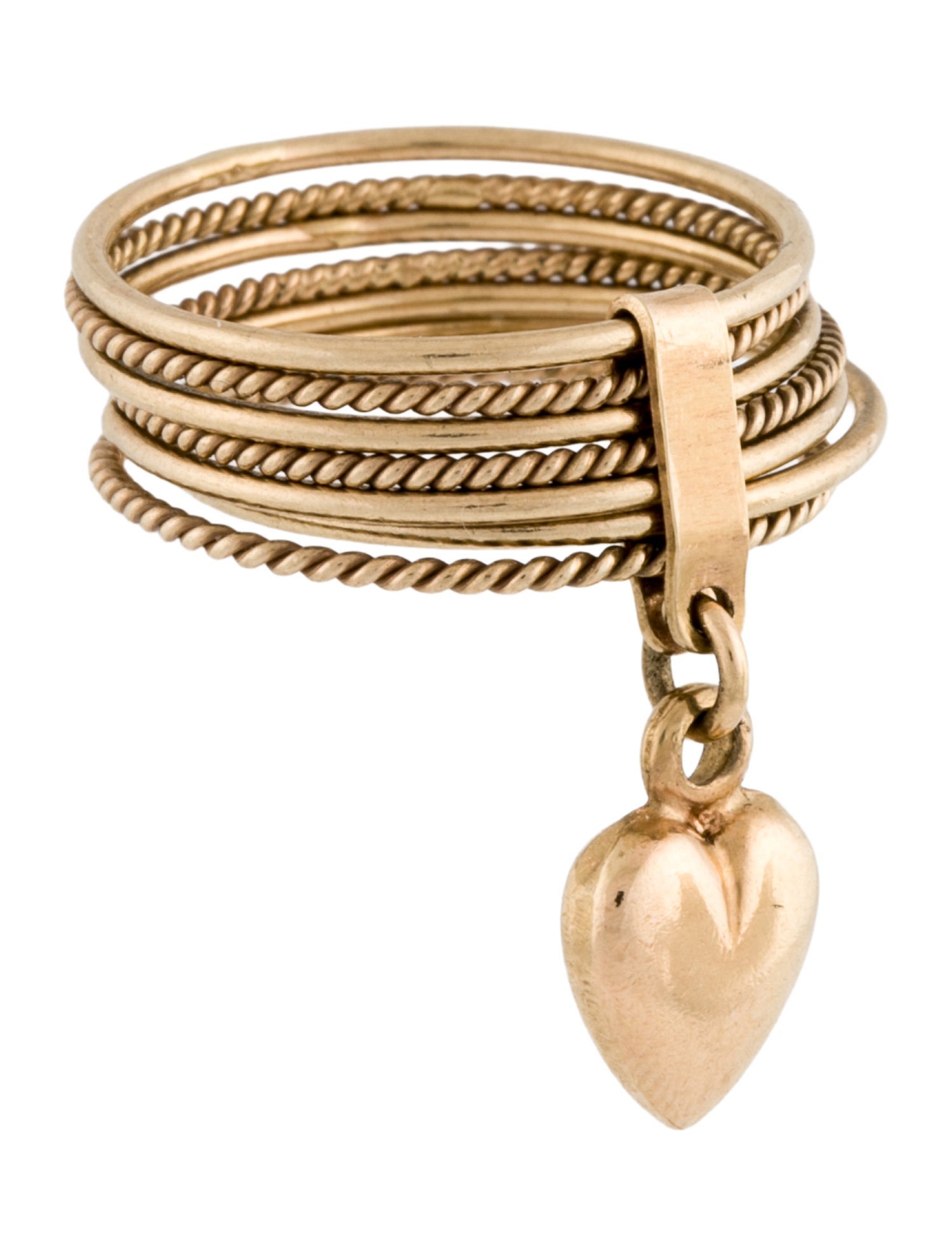 Ring 14K Multiband Heart Cocktail