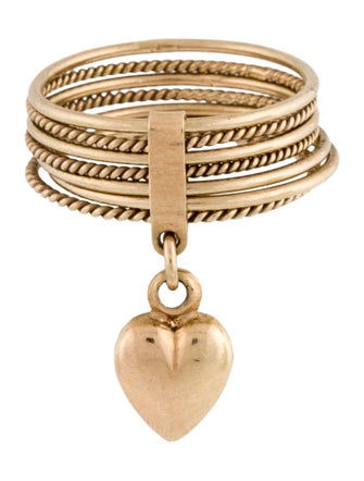 Ring 14K Multiband Heart Cocktail Ring